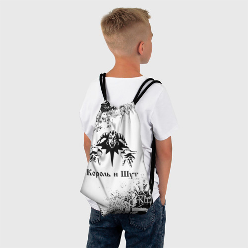 Рюкзак-мешок 3D Король и Шут чёрно белый - фото 4
