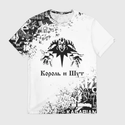 Мужская футболка 3D Король и Шут чёрно белый