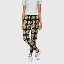 Женские брюки 3D Смайлики эмодзи паттерном - фото 2