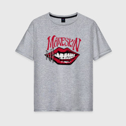 Женская футболка хлопок Oversize Maneskin leap губы рок группа