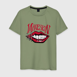 Мужская футболка хлопок Maneskin leap губы рок группа