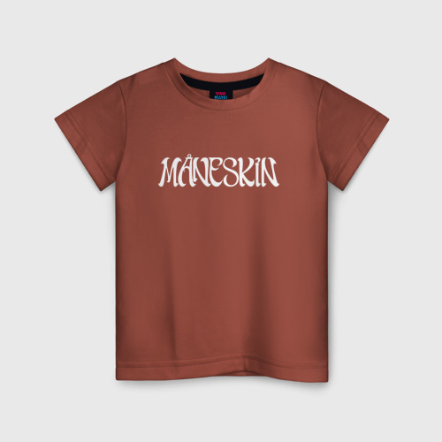 Детская футболка хлопок Maneskin logo original Манескин, цвет кирпичный
