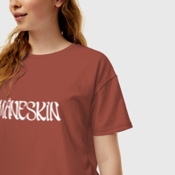 Женская футболка хлопок Oversize Maneskin logo original Манескин - фото 2