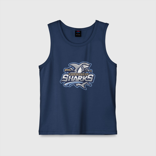 Детская майка хлопок Wilmington Sharks - baseball team, цвет темно-синий