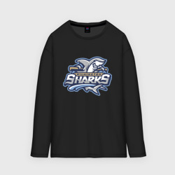 Мужской лонгслив oversize хлопок Wilmington Sharks - baseball team