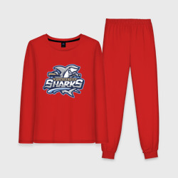 Женская пижама с лонгсливом хлопок Wilmington Sharks - baseball team