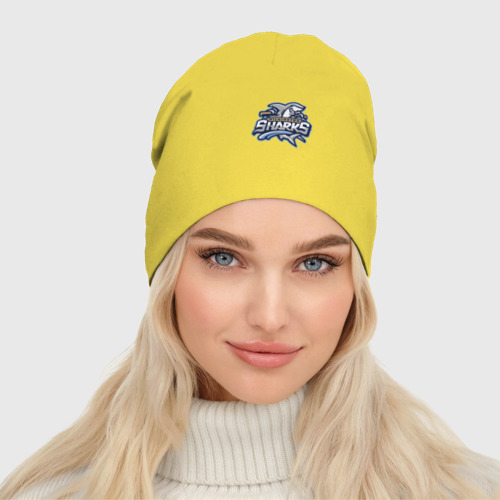 Женская шапка демисезонная Wilmington Sharks - baseball team, цвет желтый - фото 3