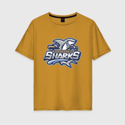 Женская футболка хлопок Oversize Wilmington Sharks - baseball team