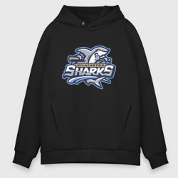 Мужское худи Oversize хлопок Wilmington Sharks - baseball team