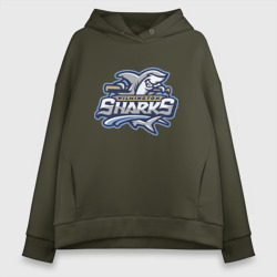 Женское худи Oversize хлопок Wilmington Sharks - baseball team