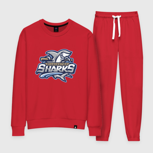 Женский костюм хлопок Wilmington Sharks - baseball team, цвет красный