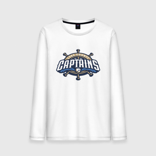 Мужской лонгслив хлопок Lake County Captains - baseball team, цвет белый