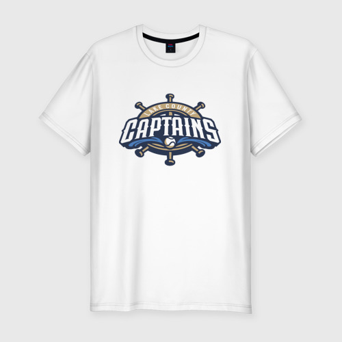 Мужская футболка хлопок Slim Lake County Captains - baseball team, цвет белый