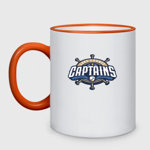 Кружка двухцветная Lake County Captains - baseball team, цвет Кант оранжевый