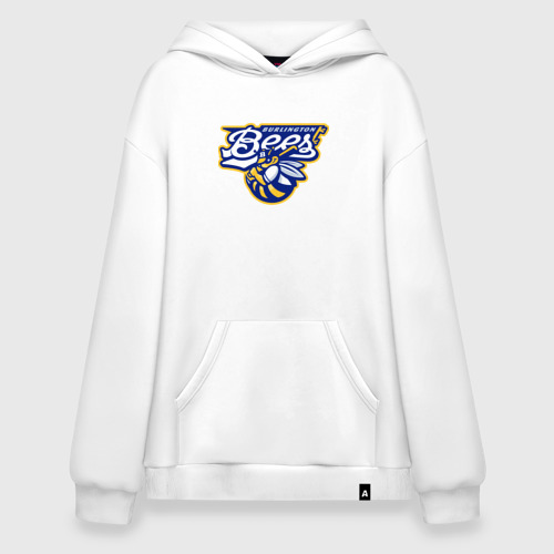 Худи SuperOversize хлопок Burlington bees - baseball team, цвет белый