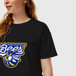 Женская футболка хлопок Oversize Burlington bees - baseball team - фото 2