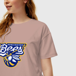 Женская футболка хлопок Oversize Burlington bees - baseball team - фото 2