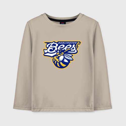 Детский лонгслив хлопок Burlington bees - baseball team, цвет миндальный