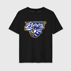 Женская футболка хлопок Oversize Burlington bees - baseball team