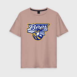 Женская футболка хлопок Oversize Burlington bees - baseball team