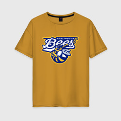 Женская футболка хлопок Oversize Burlington bees - baseball team