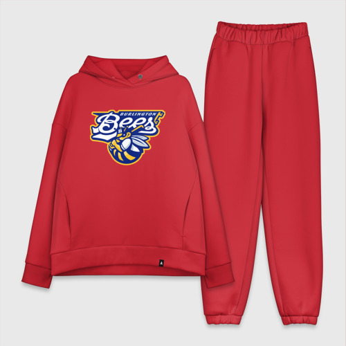 Женский костюм хлопок Oversize Burlington bees - baseball team, цвет красный
