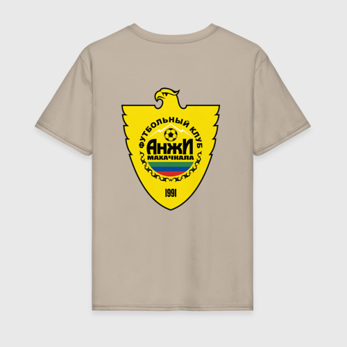 Мужская футболка хлопок ФК Анжи Махачкала + лого на спине, цвет миндальный - фото 2