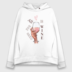 Женское худи Oversize хлопок Rose wine