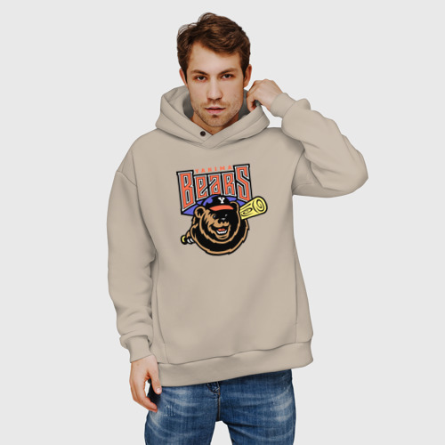 Мужское худи Oversize хлопок Yakima Bears - baseball team, цвет миндальный - фото 3