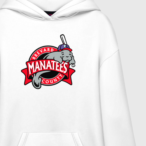 Худи SuperOversize хлопок Brevard County Manatees - baseball team, цвет белый - фото 3