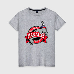 Женская футболка хлопок Brevard County Manatees - baseball team