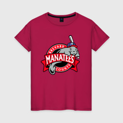 Женская футболка хлопок Brevard County Manatees - baseball team