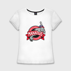 Женская футболка хлопок Slim Brevard County Manatees - baseball team
