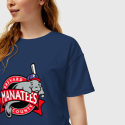 Женская футболка хлопок Oversize Brevard County Manatees - baseball team - фото 2