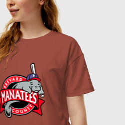 Женская футболка хлопок Oversize Brevard County Manatees - baseball team - фото 2
