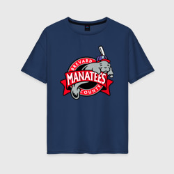 Женская футболка хлопок Oversize Brevard County Manatees - baseball team