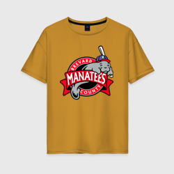 Женская футболка хлопок Oversize Brevard County Manatees - baseball team