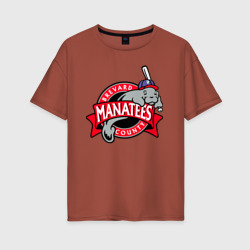 Женская футболка хлопок Oversize Brevard County Manatees - baseball team