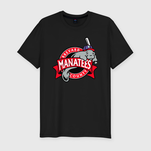 Мужская футболка хлопок Slim Brevard County Manatees - baseball team, цвет черный