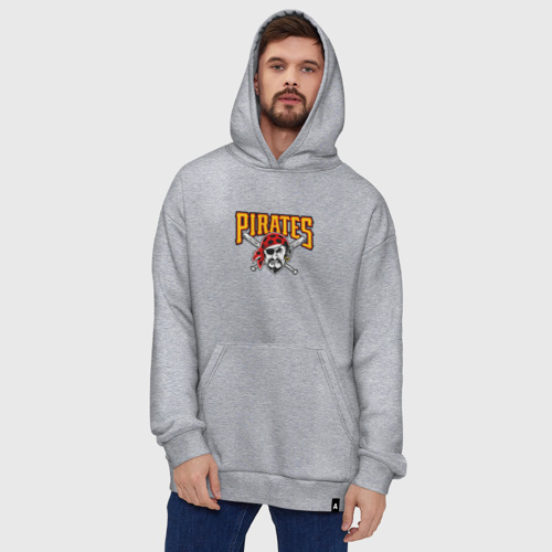 Худи SuperOversize хлопок Pittsburgh Pirates - baseball team, цвет меланж - фото 5