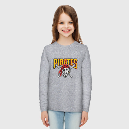 Детский лонгслив хлопок Pittsburgh Pirates - baseball team, цвет меланж - фото 5