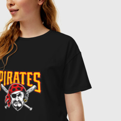 Женская футболка хлопок Oversize Pittsburgh Pirates - baseball team - фото 2