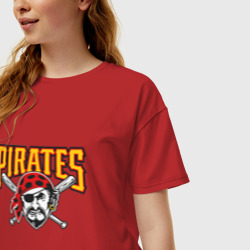 Женская футболка хлопок Oversize Pittsburgh Pirates - baseball team - фото 2