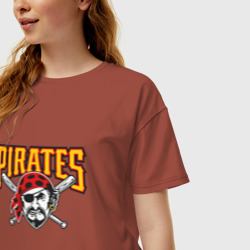 Женская футболка хлопок Oversize Pittsburgh Pirates - baseball team - фото 2