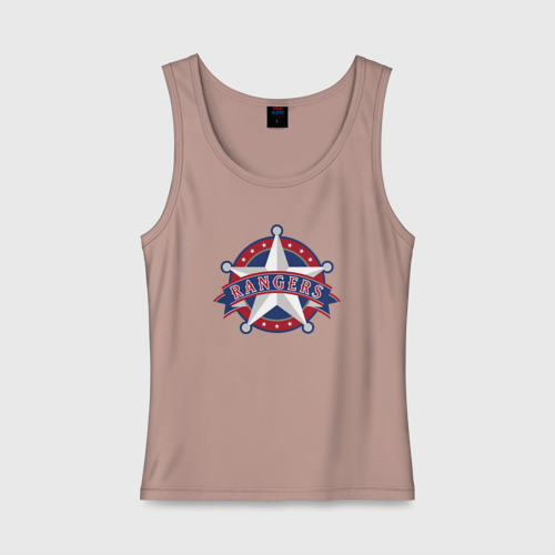 Женская майка хлопок Texas Rangers - baseball team, цвет пыльно-розовый