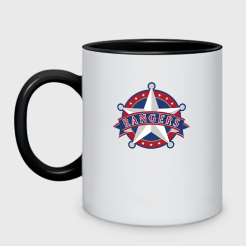 Кружка двухцветная Texas Rangers - baseball team, цвет белый + черный