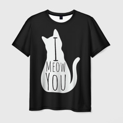 Мужская футболка 3D I meow you 