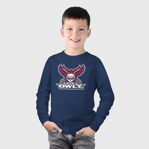 Детский лонгслив хлопок Orem Owlz - baseball team, цвет темно-синий - фото 3