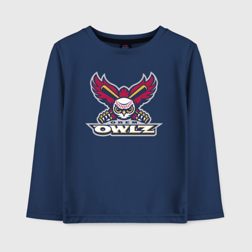 Детский лонгслив хлопок Orem Owlz - baseball team, цвет темно-синий