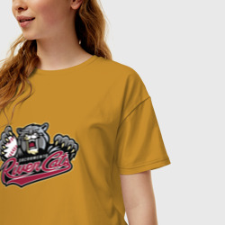 Женская футболка хлопок Oversize Sacramento river cats - baseball team - фото 2